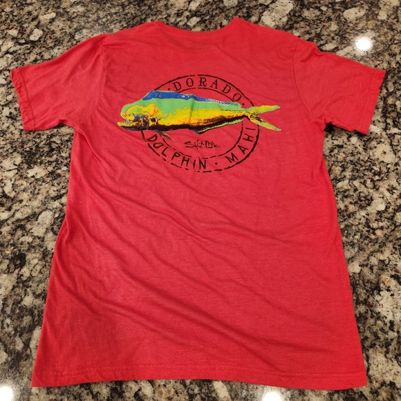 Salt Life Coral T-Shirt With Multicolored Graphic - Picture 1 of 3
